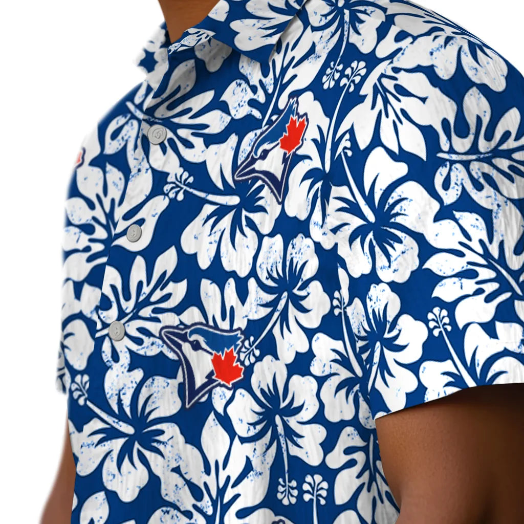 Toronto Blue Jays Hawaiian Shirt - Hibiscus Motif | Moonbestprint