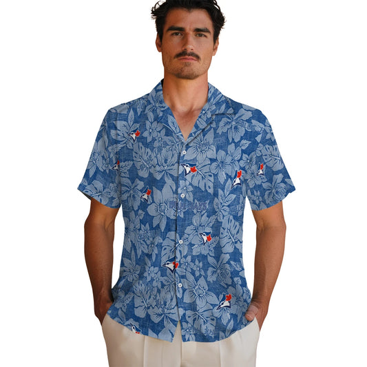 Toronto Blue Jays Hawaiian Shirt - Hibiscus Oasis | Moonbestprint