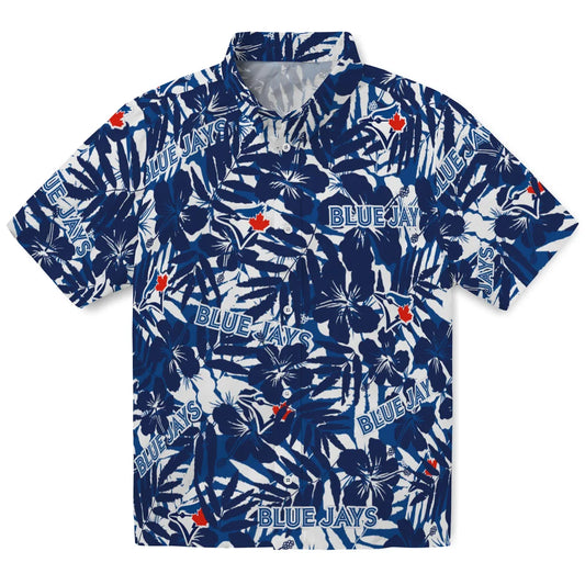Toronto Blue Jays Hawaiian Shirt - Hibiscus Overlay | Moonbestprint