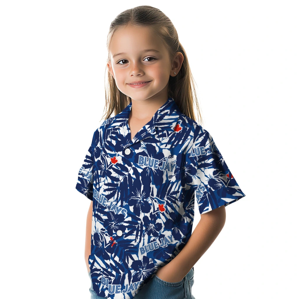 Toronto Blue Jays Hawaiian Shirt - Hibiscus Overlay | Moonbestprint