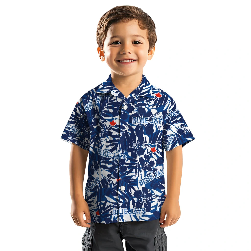 Toronto Blue Jays Hawaiian Shirt - Hibiscus Overlay | Moonbestprint