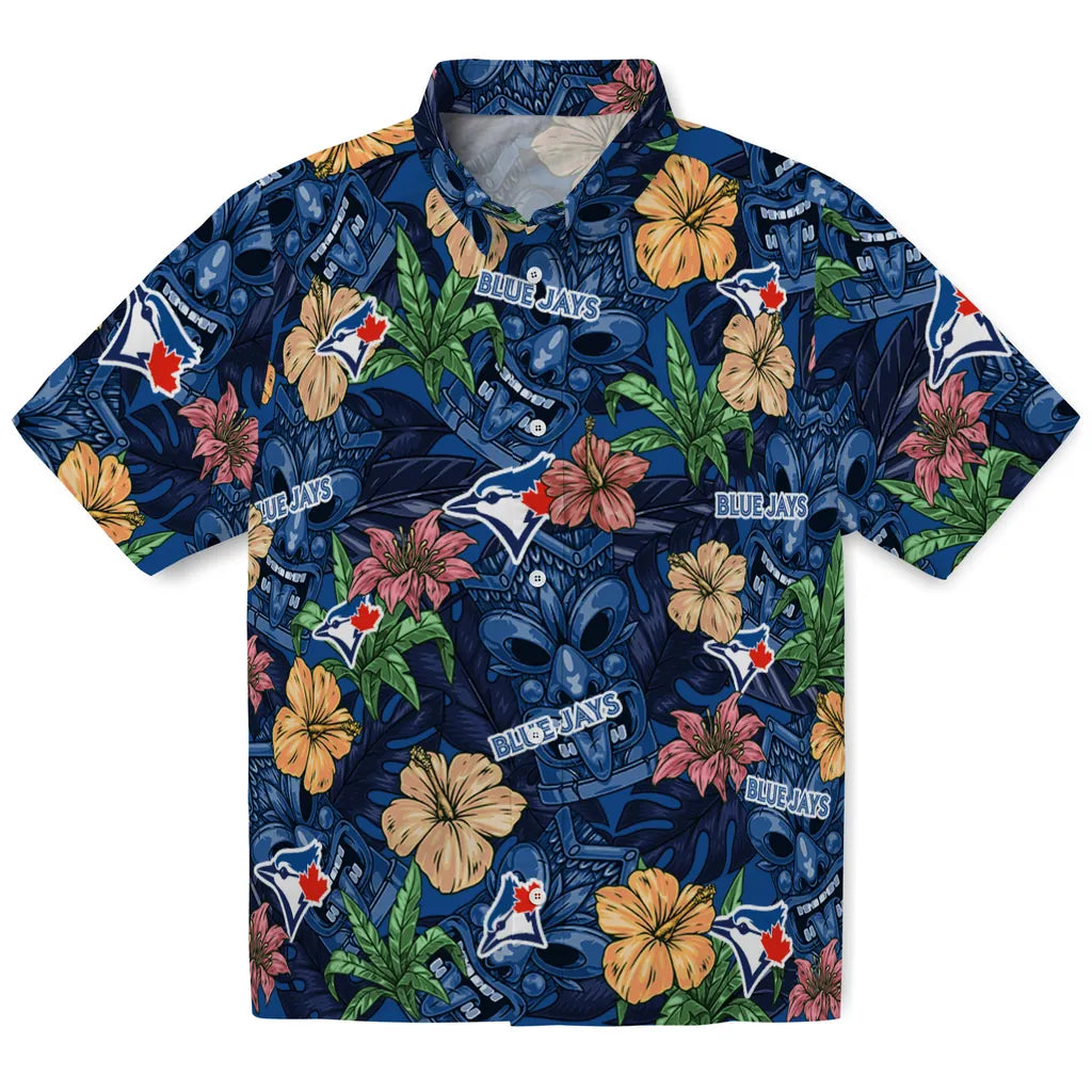Toronto Blue Jays Hawaiian Shirt - Hibiscus Tiki Jungle | Moonbestprint