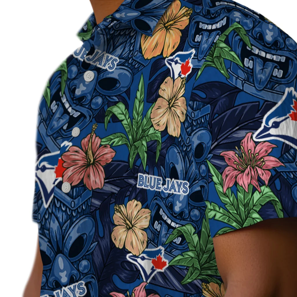 Toronto Blue Jays Hawaiian Shirt - Hibiscus Tiki Jungle | Moonbestprint