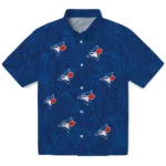 Toronto Blue Jays Hawaiian Shirt - Leaf Outline | Moonbestprint