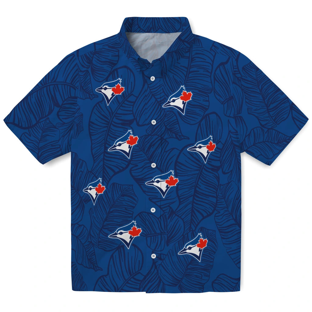Toronto Blue Jays Hawaiian Shirt - Leaf Outline | Moonbestprint
