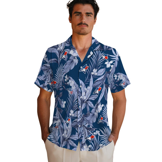 Toronto Blue Jays Hawaiian Shirt - Palm Leaves | Moonbestprint