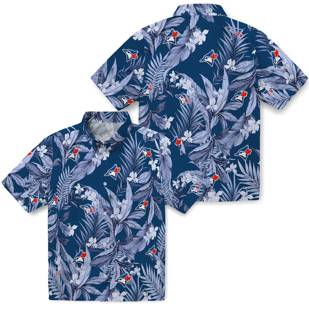 Toronto Blue Jays Hawaiian Shirt - Palm Leaves | Moonbestprint
