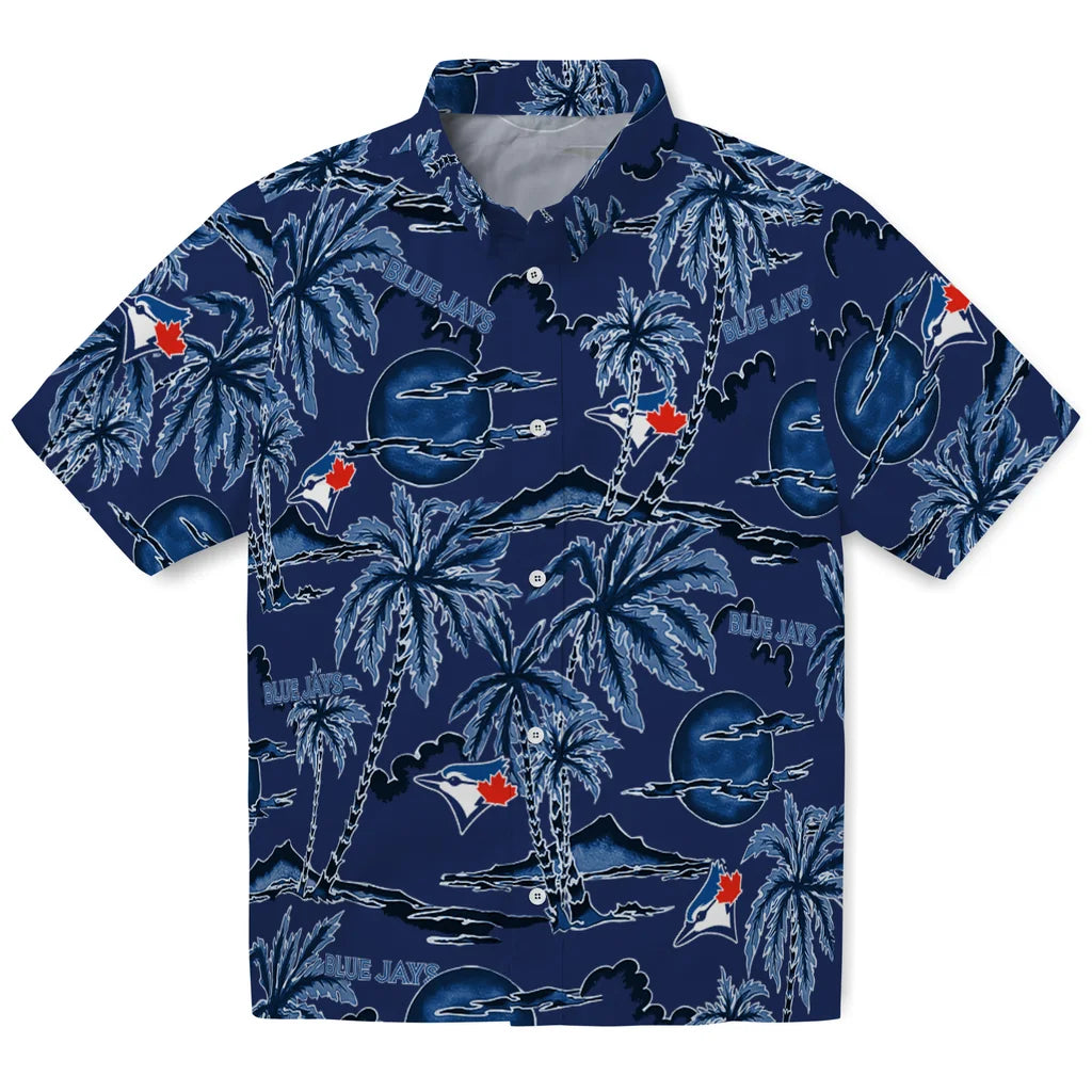Toronto Blue Jays Hawaiian Shirt - Palm Sunset | Moonbestprint