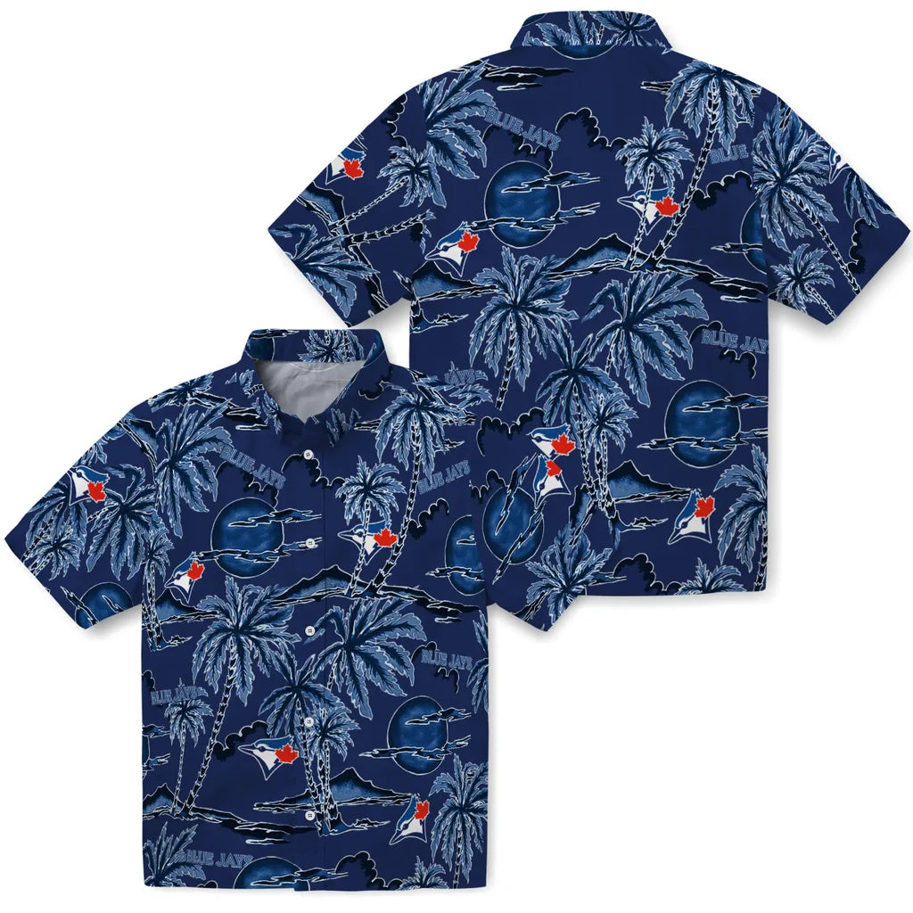 Toronto Blue Jays Hawaiian Shirt - Palm Sunset | Moonbestprint