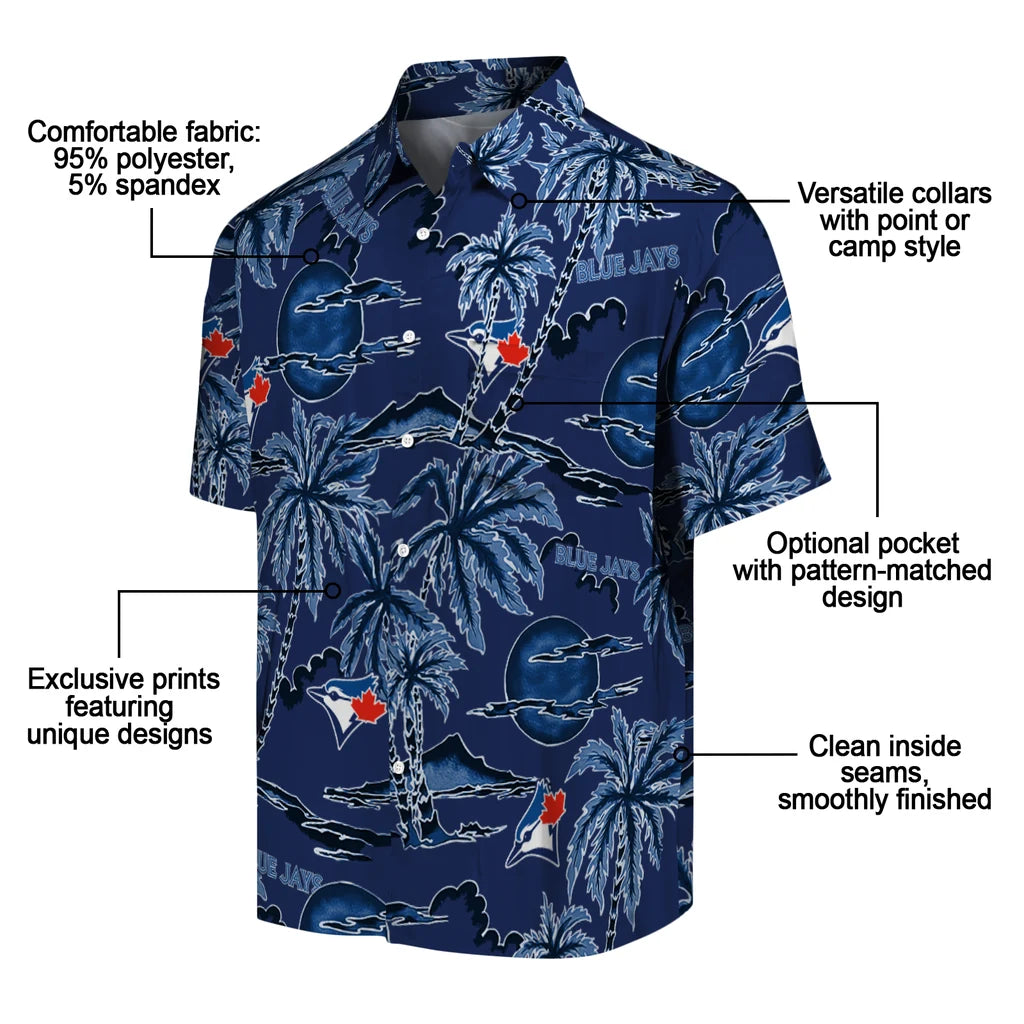 Toronto Blue Jays Hawaiian Shirt - Palm Sunset | Moonbestprint