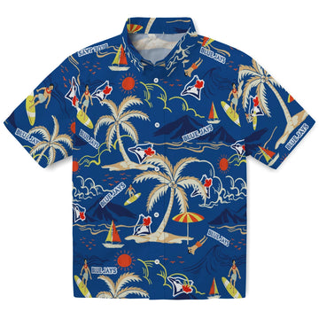 Toronto Blue Jays Hawaiian Shirt - Palm Tree Island | Moonbestprint