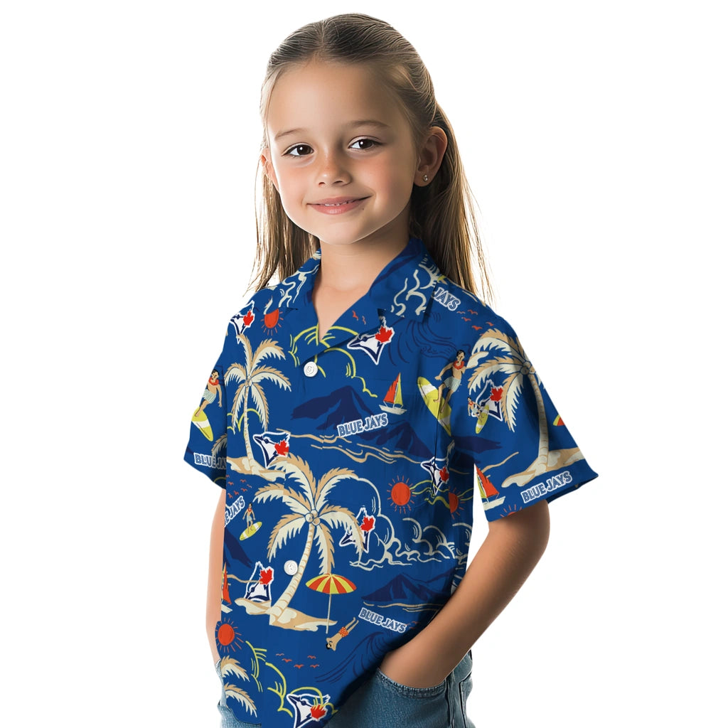 Toronto Blue Jays Hawaiian Shirt - Palm Tree Island | Moonbestprint