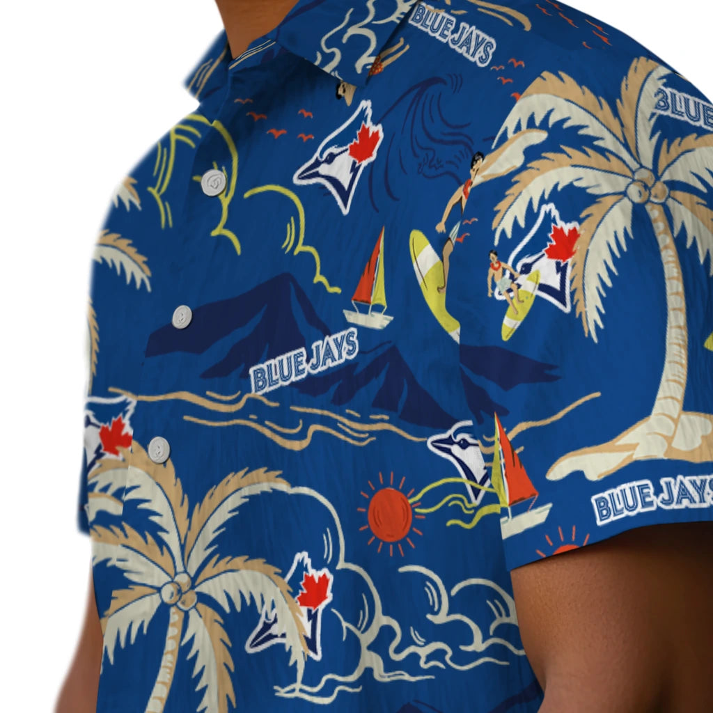 Toronto Blue Jays Hawaiian Shirt - Palm Tree Island | Moonbestprint