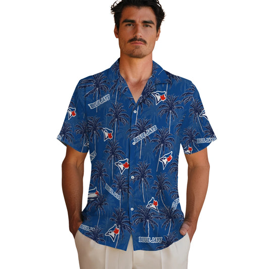 Toronto Blue Jays Hawaiian Shirt - Palm Tree Motif | Moonbestprint