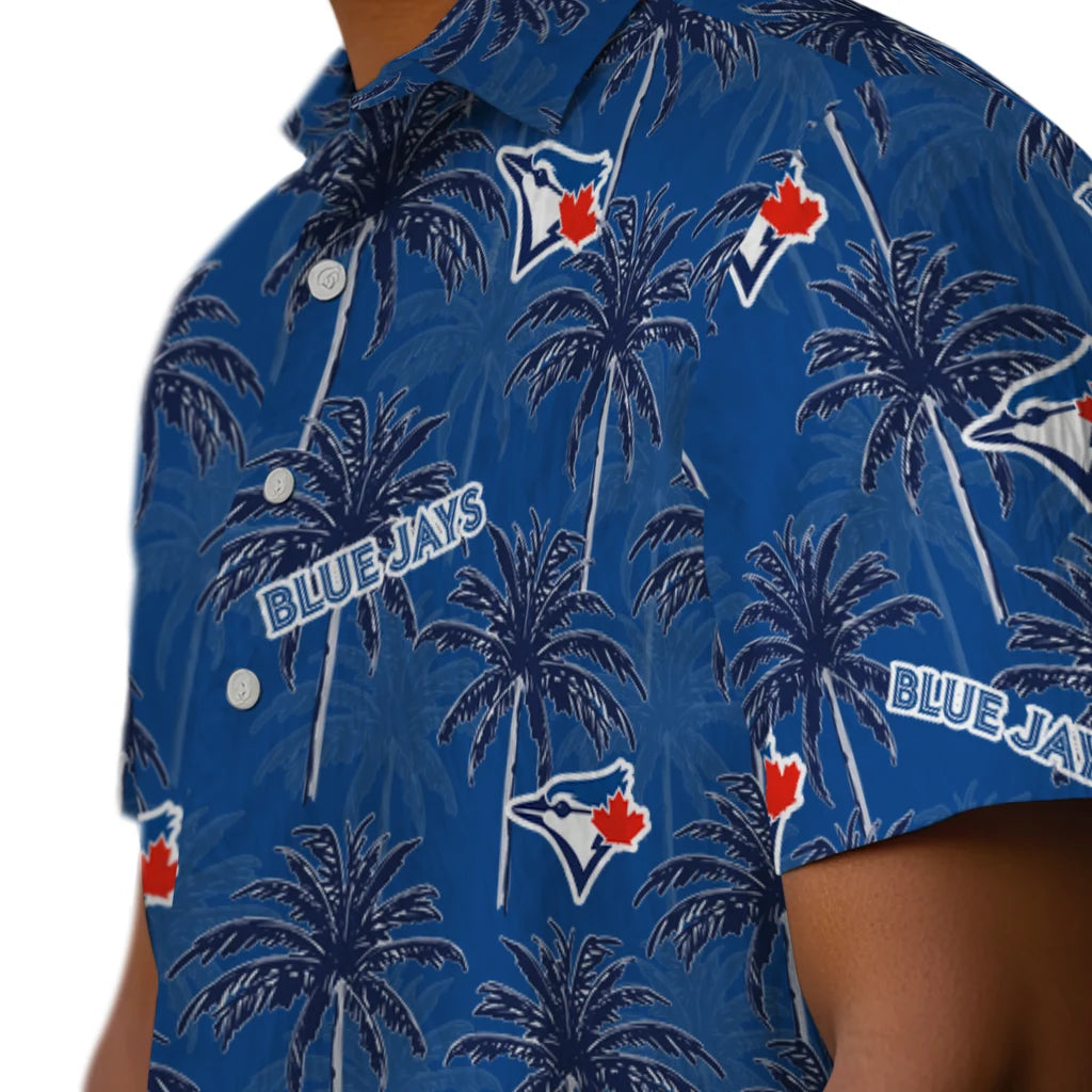 Toronto Blue Jays Hawaiian Shirt - Palm Tree Motif | Moonbestprint