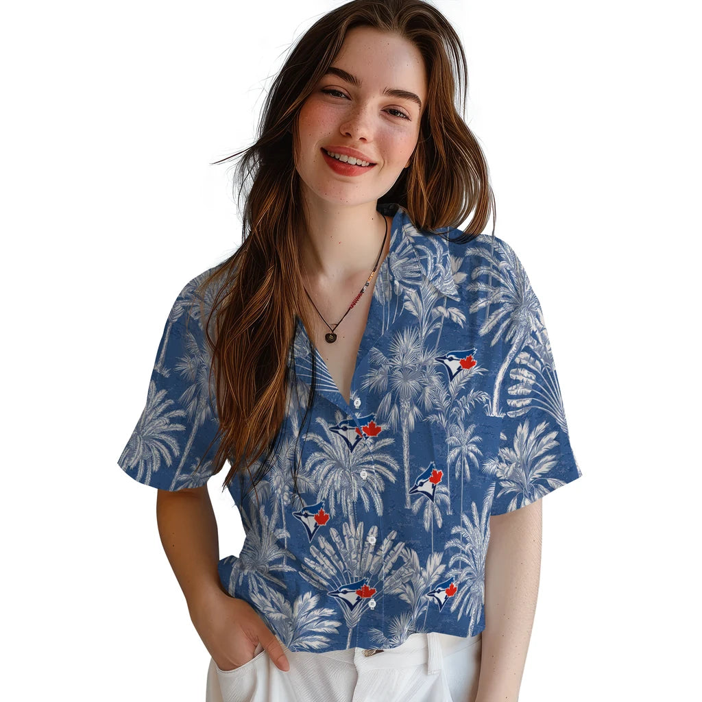 Toronto Blue Jays Hawaiian Shirt - Vintage Palm Tree | Moonbestprint