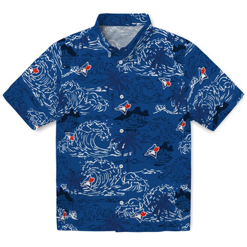 Toronto Blue Jays Hawaiian Shirt - Wave Palm | Moonbestprint