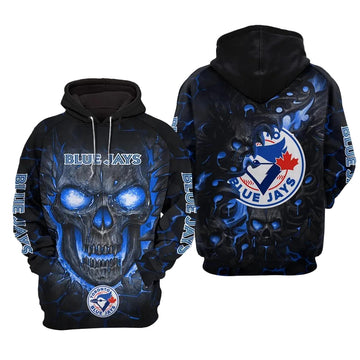 Toronto Blue Jays Lava Skull 3D MLB All Over Print Hoodie -Moonbestprint
