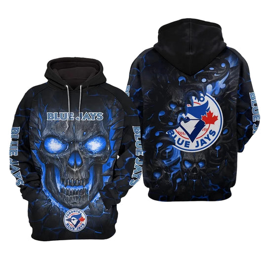 Toronto Blue Jays Lava Skull 3D MLB All Over Print Hoodie -Moonbestprint
