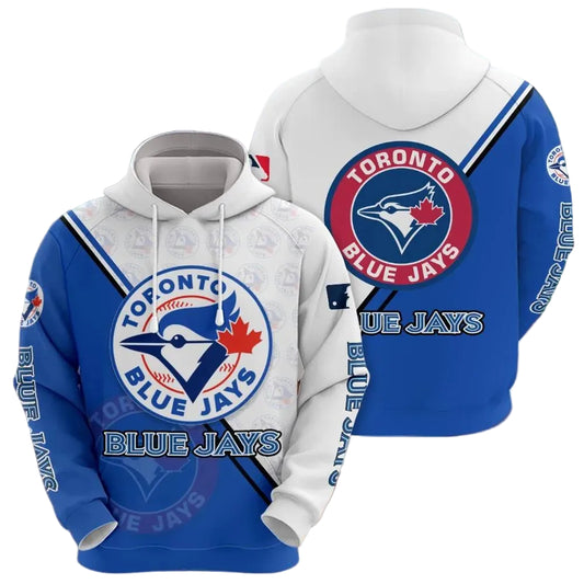 Toronto Blue Jays Logo 3D MLB All Over Print Hoodie -Moonbestprint