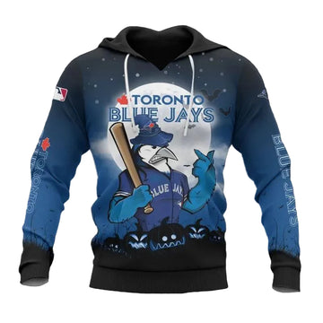 Toronto Blue Jays Mascot Halloween MLB All Over Print Hoodie -Moonbestprint