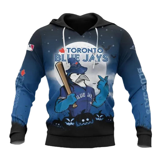 Toronto Blue Jays Mascot Halloween MLB All Over Print Hoodie -Moonbestprint