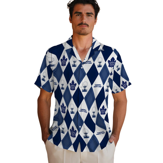 Toronto Maple Leafs Hawaiian Shirt - Golfing Plaid | Moonbestprint