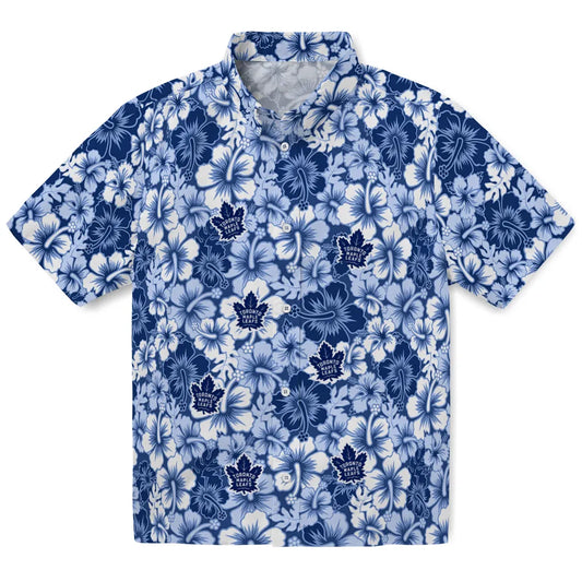 Toronto Maple Leafs Hawaiian Shirt - Hibiscus Blooms | Moonbestprint