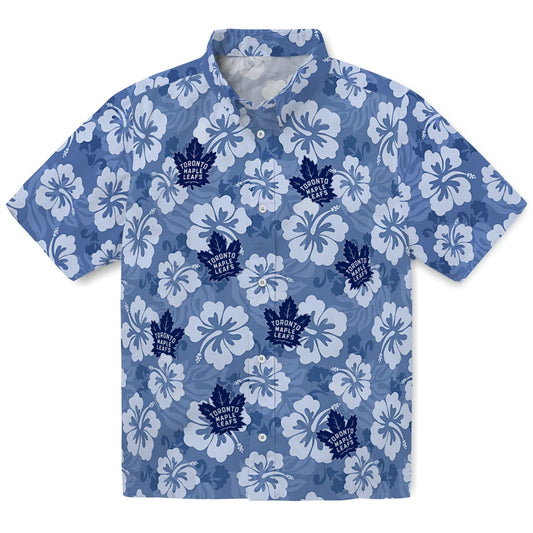 Toronto Maple Leafs Hawaiian Shirt - Hibiscus Cluster | Moonbestprint