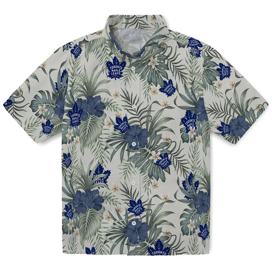Toronto Maple Leafs Hawaiian Shirt - Hibiscus Designs | Moonbestprint