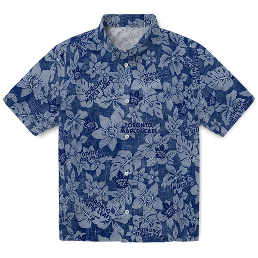 Toronto Maple Leafs Hawaiian Shirt - Hibiscus Oasis | Moonbestprint