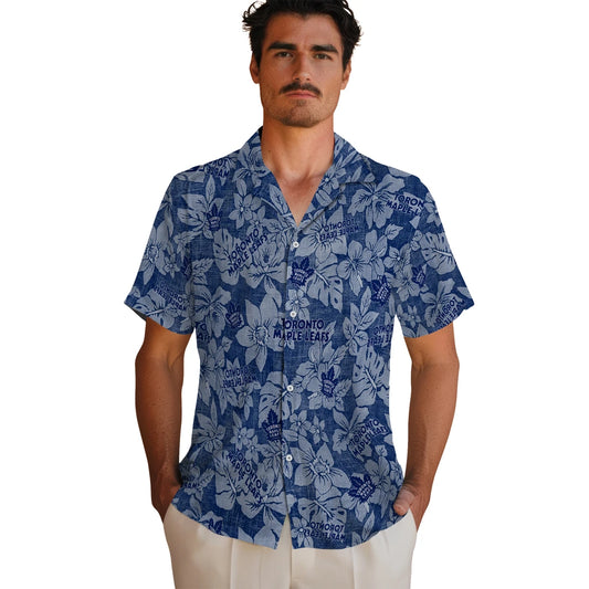 Toronto Maple Leafs Hawaiian Shirt - Hibiscus Oasis | Moonbestprint