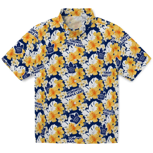 Toronto Maple Leafs Hawaiian Shirt - Hibiscus Tropics | Moonbestprint