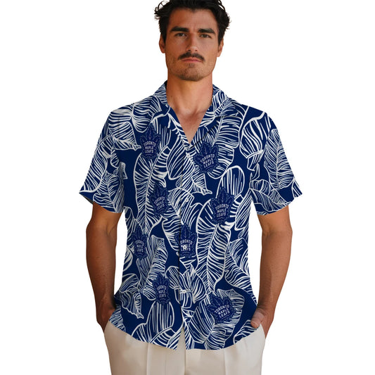 Toronto Maple Leafs Hawaiian Shirt - Leaf Outline | Moonbestprint
