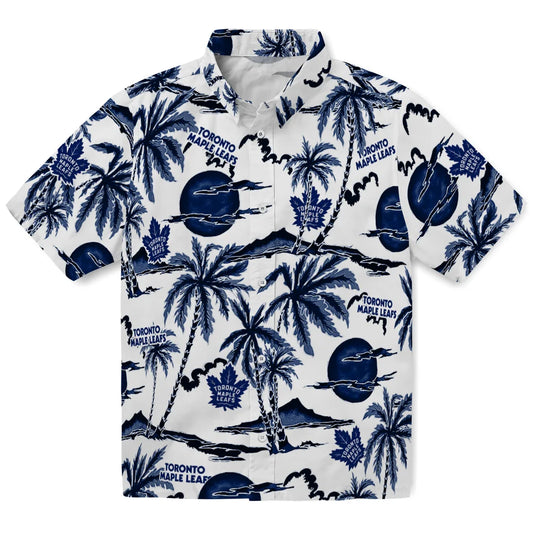 Toronto Maple Leafs Hawaiian Shirt - Palm Sunset | Moonbestprint