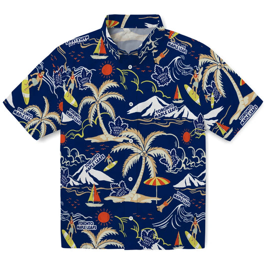 Toronto Maple Leafs Hawaiian Shirt - Palm Tree Island | Moonbestprint