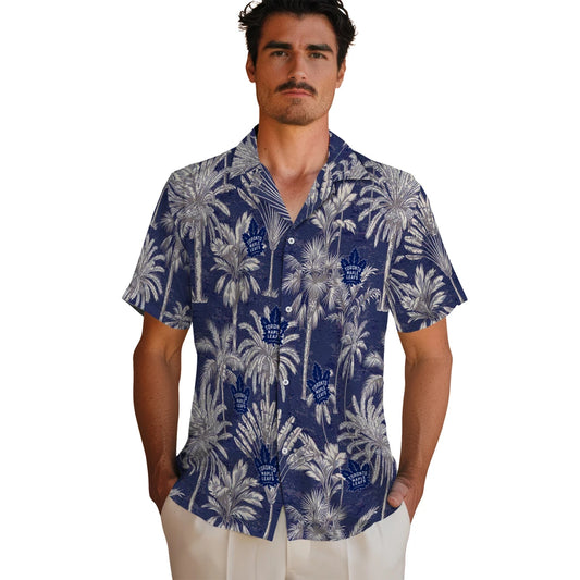 Toronto Maple Leafs Hawaiian Shirt - Vintage Palm Tree | Moonbestprint