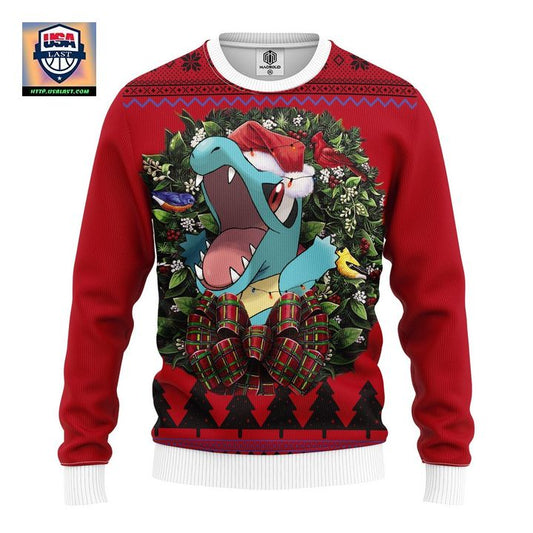 Totodile Pokemon Noel Mc Ugly Christmas Sweater Thanksgiving Gift ? Usalast