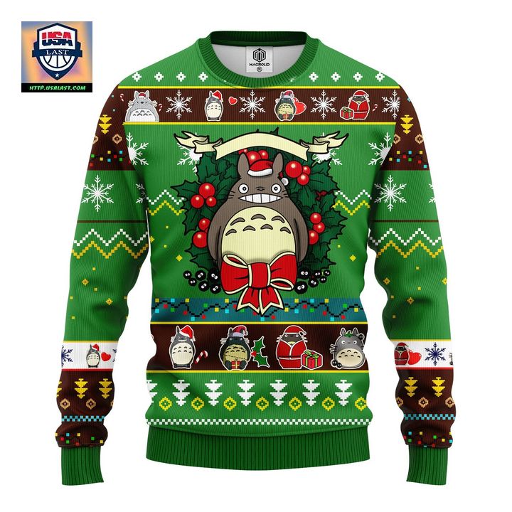 Totoro Ghibli Noel Ugly Christmas Sweater Green 1 Amazing Gift Idea Thanksgiving Gift ? Usalast