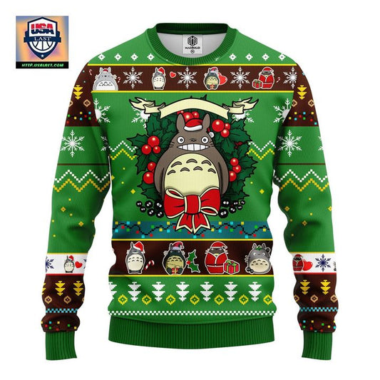 Totoro Ghibli Noel Ugly Christmas Sweater Green 1 Amazing Gift Idea Thanksgiving Gift ? Usalast