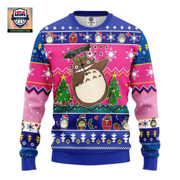 Totoro Ghibli Studio Ugly Christmas Sweater Pink Amazing Gift Idea Thanksgiving Gift ? Usalast