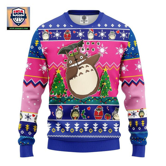 Totoro Ghibli Studio Ugly Christmas Sweater Pink Amazing Gift Idea Thanksgiving Gift ? Usalast