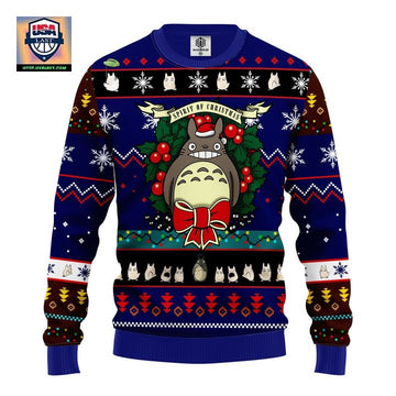 Totoro Ugly Christmas Sweater Blue 1 Amazing Gift Idea Thanksgiving Gift ? Usalast
