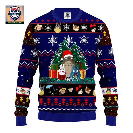 Totoro Ugly Christmas Sweater Blue 2 Amazing Gift Idea Thanksgiving Gift ? Usalast