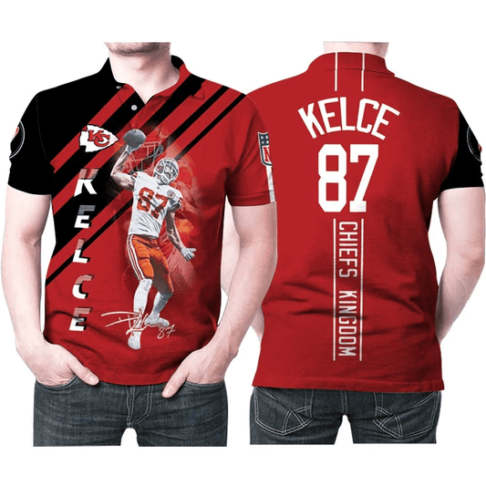 Travis Kelce Kansas City Chiefs 87 Signed Polo Shirt - Moonbestprint