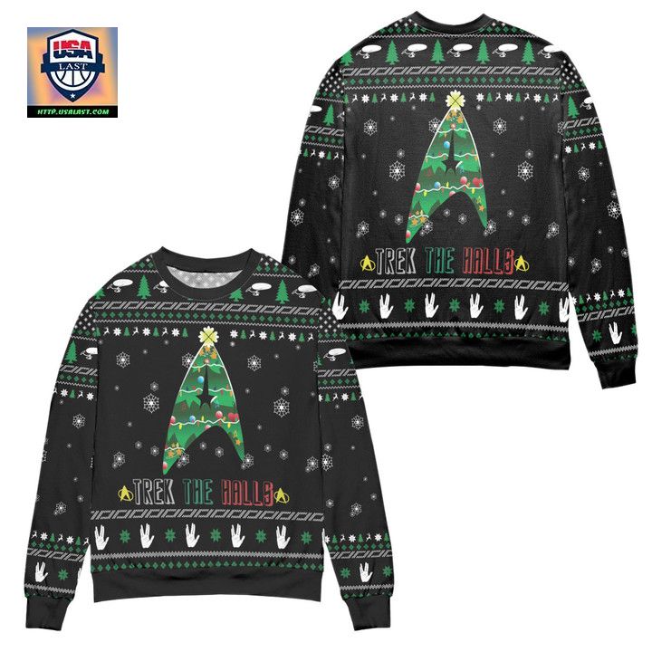Trek The Halls Star Trek Christmas Tree Ugly Christmas Sweater ? Usalast