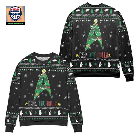 Trek The Halls Star Trek Christmas Tree Ugly Christmas Sweater ? Usalast