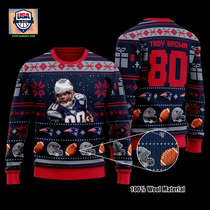 Troy Brown 80 New England Patriots Nfl Christmas Sweater ? Usalast