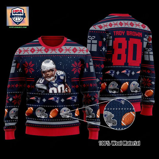 Troy Brown 80 New England Patriots Nfl Christmas Sweater ? Usalast