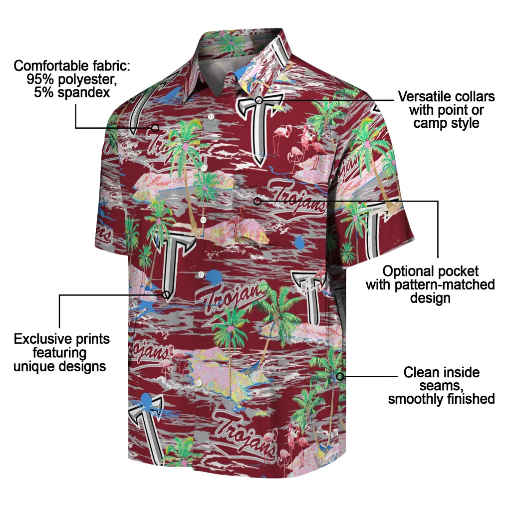 Troy Trojans Flamingo Retreat 2026 Hawaiian Shirt – Moonbestprint